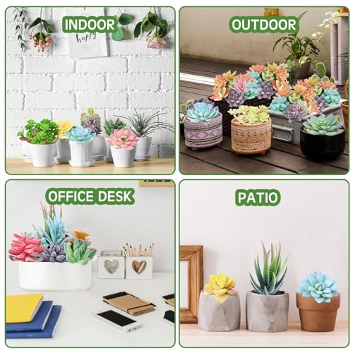 120 Pcs Artificial Plastic Succulents Assorted (120 Count)