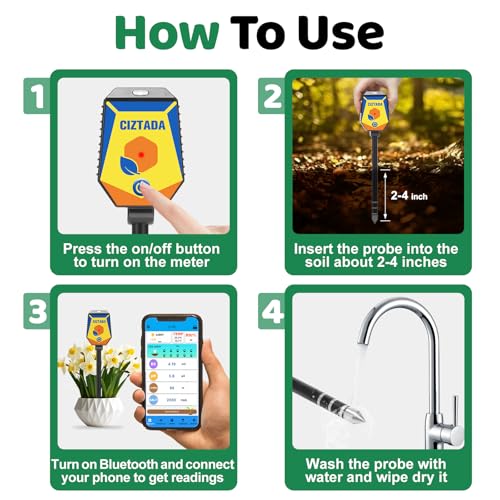 Smart Soil Moisture Meter 8 in 1 pH Salinity Fertility EC Meter