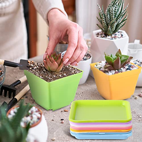 100 Pcs 4 Inch Small Plants Pot Bulk Flower Pots (Classic Color)