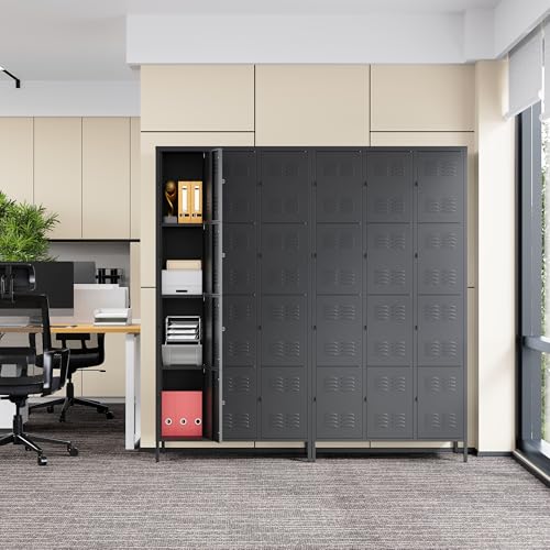Metal Locker Storage Locker (Black(4 Legs) / 12 Doors-Wide-71")