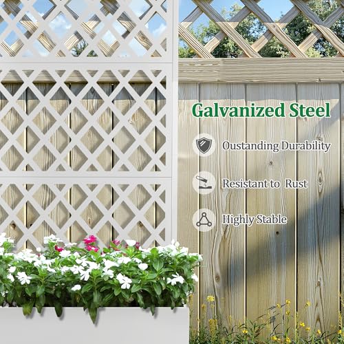 Metal Raised Garden Bed with Trellis and Wheels