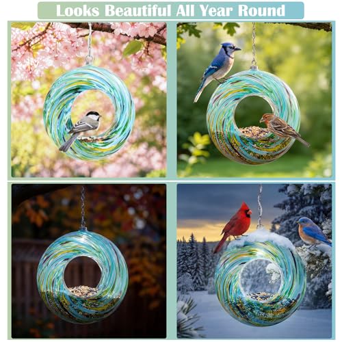 Glass Bird Feeder Outside