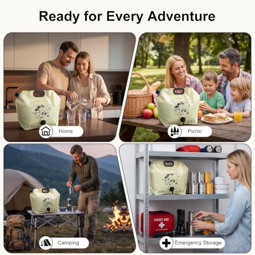 2.1 Gallon Collapsible Water Container with Spout (Beige / 2.1 Gallon)