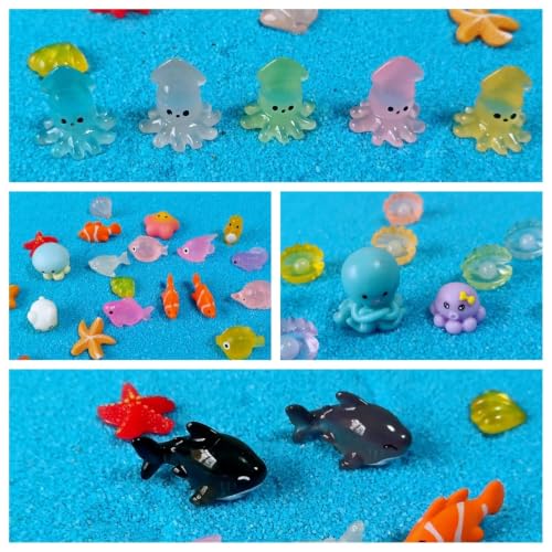 100 Pcs Ocean Mini Resin Animals Figures (100 Count)