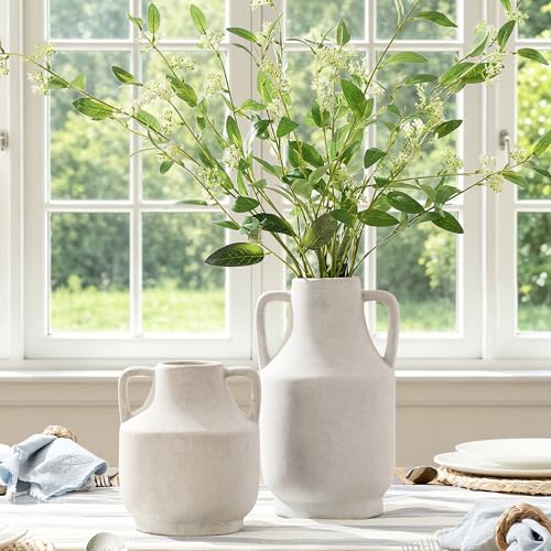 Ceramic Flower Vase with Handles