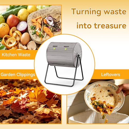 Compost Bin Outdoor 37.5 Gallon Gray