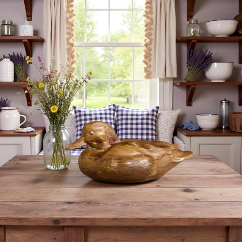 Duck Statue Home Decor Knick Knacks Duck Sculpture Hand Carved Shelf Decor for Home