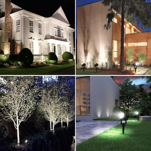 Christmas Solar Spot Lights Outdoor White 6000K for Flag Yard Garden Driveway Pathway Garage Halloween