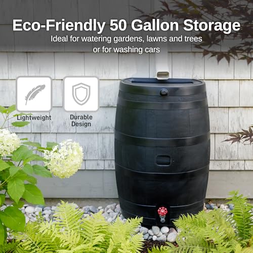 50 Gallon ECO Rain Barrel Made with 100% Recycled Plastic (Rain Barrel)