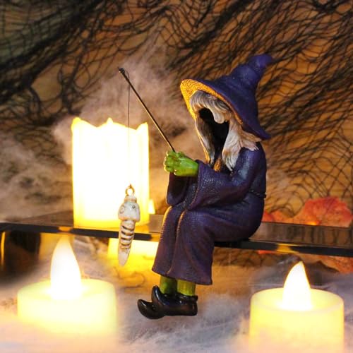Fishing Witch Statue Funny Halloween Decorations