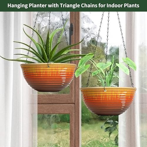 12 inch Large Hanging Planters with Drainage Hole