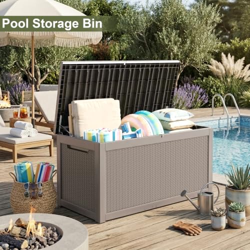 325 Gallon Outdoor Storage Box Waterproof (Grey / 325 Gallon)