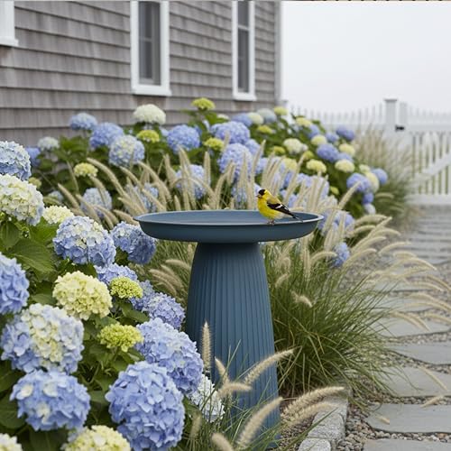 Sunnydaze Gleeful Garden 23" Tall Metal Modern Bird Bath for Outside