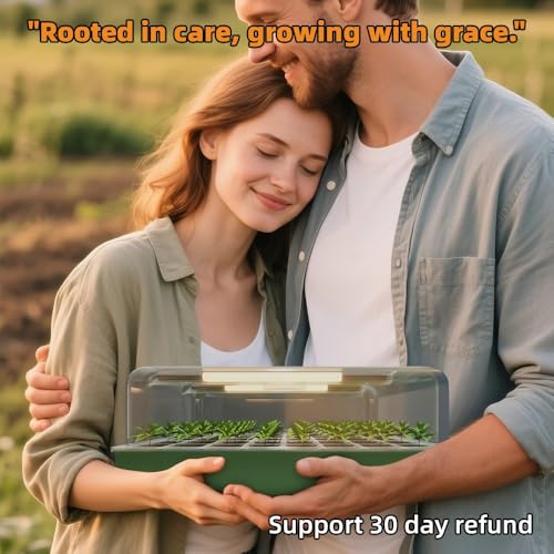 Seed Starter Tray Kit with Warming Light Strip 40 Cells
