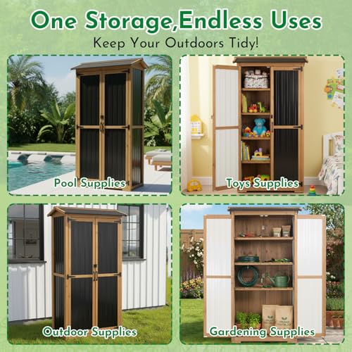 Outdoor Storage Cabinet (Black / 33" x 20" x 70")