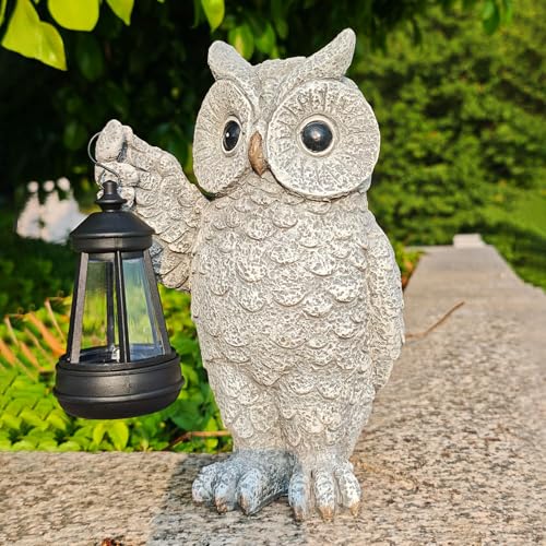 Solar Owl Garden Statue with LED Lantern