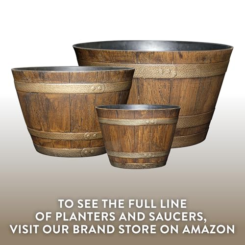 20.5" Jameson Whiskey Barrel with Drainage in Kentucky Walnut