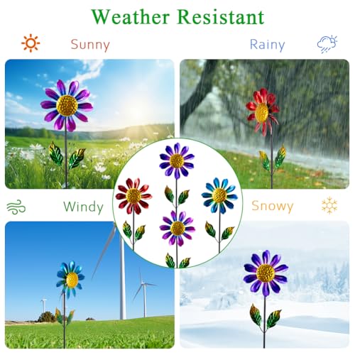 4 Pack Wind Spinner Outdoor (Sunflowers-4Pack)
