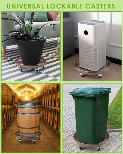 2Pack 11.8'' Large Plant Stand with Lockable Wheels (2 Count)