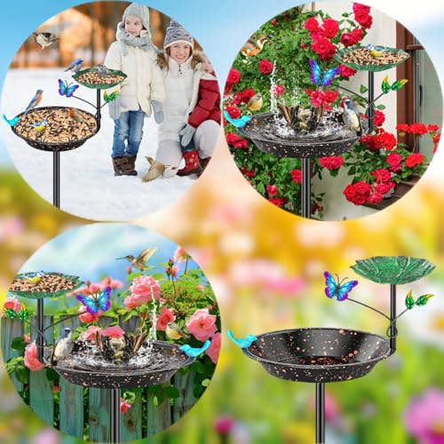 Metal Bird Bath for Outside Garden Birdbath Bowl