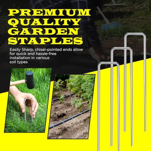 75 Pack x 8 Inch Landscape Staples Galvanised (8 Inch)