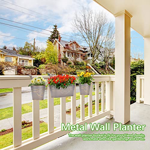3 Pack Metal Railing Planter Box Outdoor
