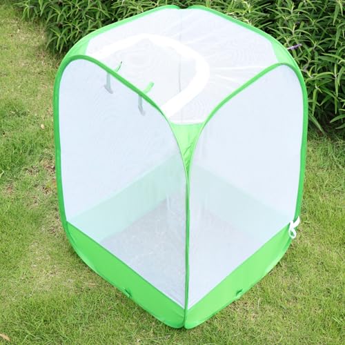 36" Large Mesh Plant Cover for Outdoor (White with Green / 24 x 24 x 36 inches)