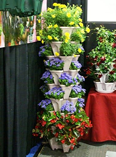 (12) LARGE Stackable Planters Planters - Use Mr Stacky Pots with any Grow Medium - Great For Soil Gardening, Hydroponics, and Aquaponics - Build Your Own Large Stacking Container Garden System - For Growing Strawberry, Vegetable, Herbs, Lettuce, Pepper...