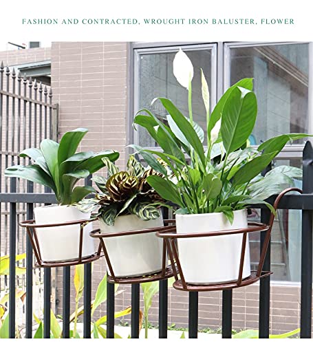 Hanging Rail Planter Baskets Gardening Wrought Iron Hanging Flower Baskets for Home Balconies