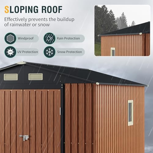 8x10 Ft Outdoor Storage Shed with Floor (8x10 FT/Base)
