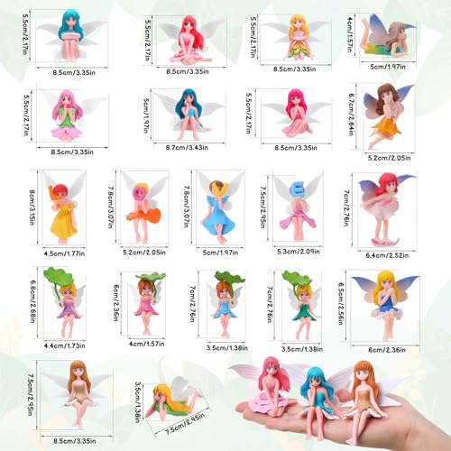 20 Pcs Fairy Figurines Miniature Fairies Full Collection Garden (2.60*2.50 inch)
