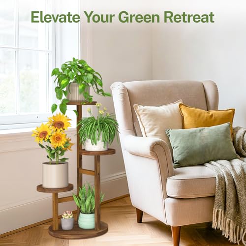 3 Tier Wood Plant Stand Indoor Outdoor Corner Tall Shelf