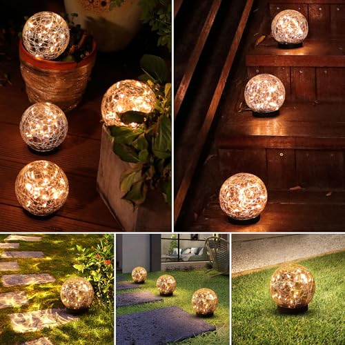 Solar Globe Lights Outdoor Waterproof (Warm White / 8 globes)