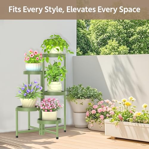 Plant Stand Indoor Outdoor Tall with Plastic Tray