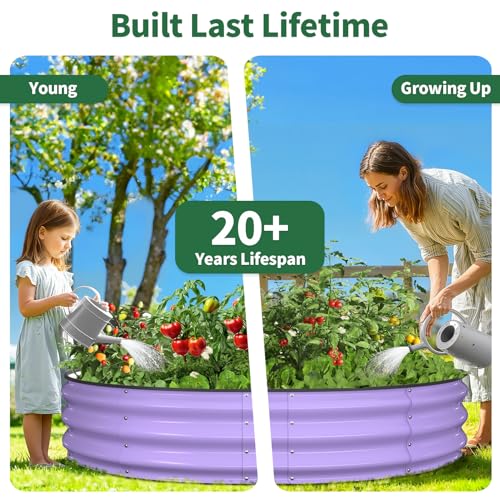 Round Raised Garden Bed (Lavender Purple / 4x4x1FT)