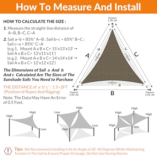 20'X30' Sun Shade Sail Brown Curved Square Customizable (Brown / 20'X30' custom)