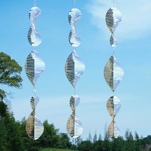 3 * 3 Stainless Steel Bird Scarer Discs Set (9 Count)