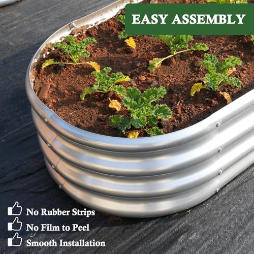 4x2x1 ft Galvanized Raised Garden Bed Outdoor