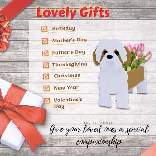 Brown Shih Tzu Dog Planter Pots