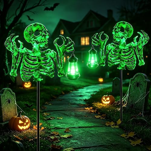 Halloween Skull Decor with Solar Light