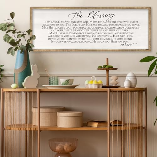 The Blessing Wall Art 32x12 Inch Wood (32"L x 12"W / The Lord Bless You And Keep You (Wood))