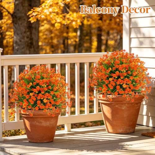 2 Pack Fall Artificial Flower Topiary Balls with Ground Spike (Camellia)