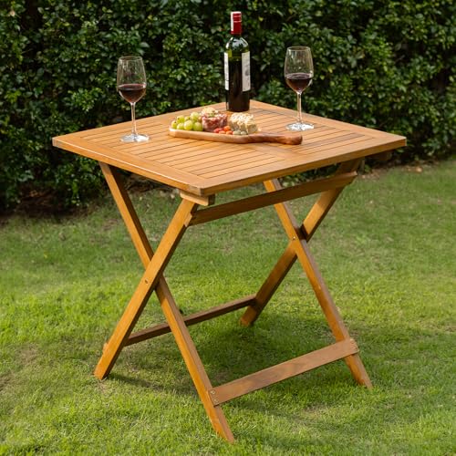 Legolas FSC Acacia Wooden Folding Table for Outdoor & Patio