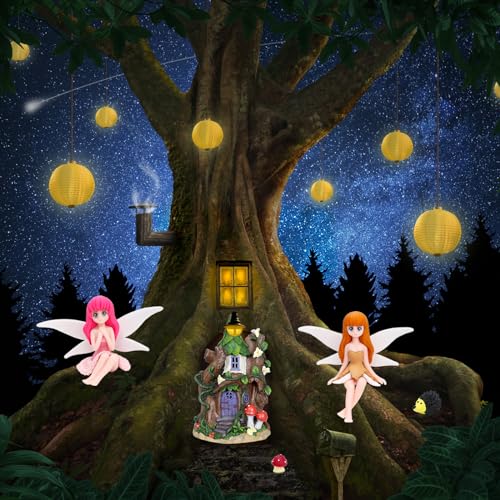 8 Pieces Miniature Fairy Garden Accessories Small Fairy Figurines Hand Painted Fairies Figures for Car Decor Garden Flower Pot Birthday Cake Topper (4 Count)