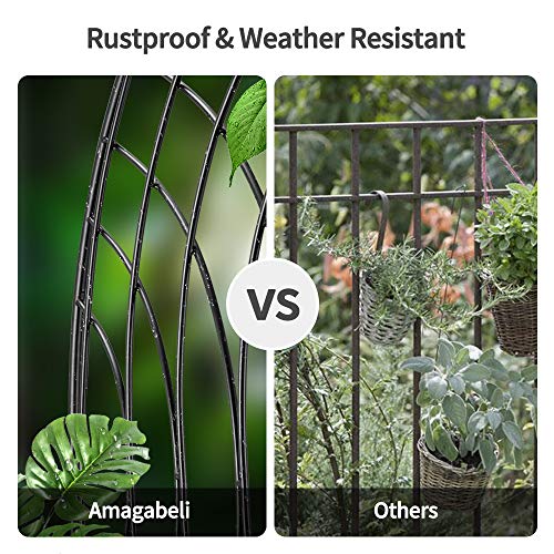 Amagabeli 2 Pack Large Garden Trellis for Climbing Plants 75” x 31” Heavy Duty Rustproof Black Iron Plant Trellis for Potted Plants Support Tall Wall Metal Trellis for Rose Vegetables Cucumber GT05 (2 Count)