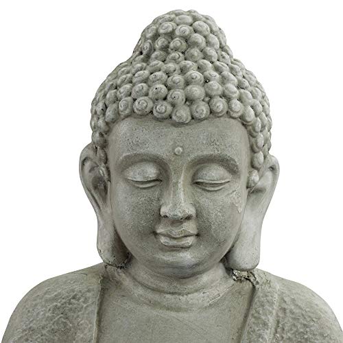 Sitting Buddha 22" High LED Faux Stone Outdoor Indoor Small Fountain