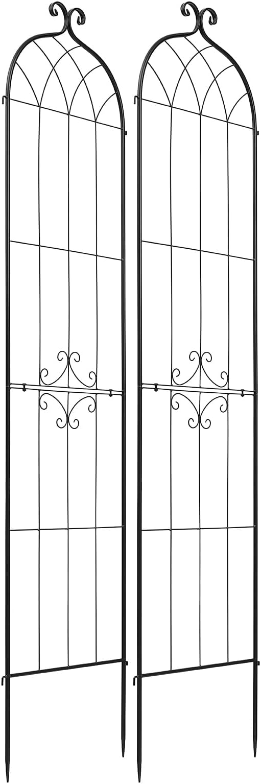 VEVOR Garden Trellis, 87 x 20 inch Rose Trellis, 2 Packs Garden Flower Rose Trellises with Powder-Coated Finish & Convenient Locking Design, Plant Support Trellises for Flowers, Vegetables, Roses