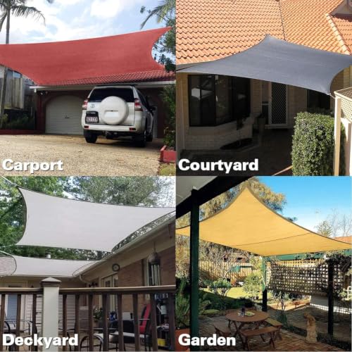 24'X24' Sun Shade Sail Gray Curved Rectangle (Gray / 2 4' X 2 4')