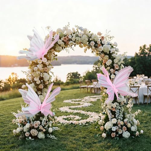 3 Pcs Giant Butterfly Decoration for Wedding Reception (Butterfly / Champagne Pink)