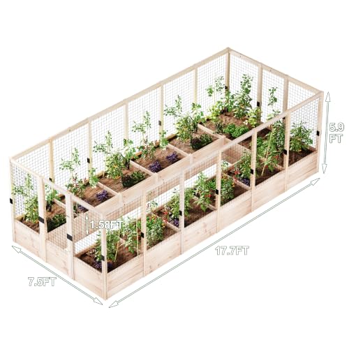 U Shape Raised Garden Bed (7.5x17x6 FT)